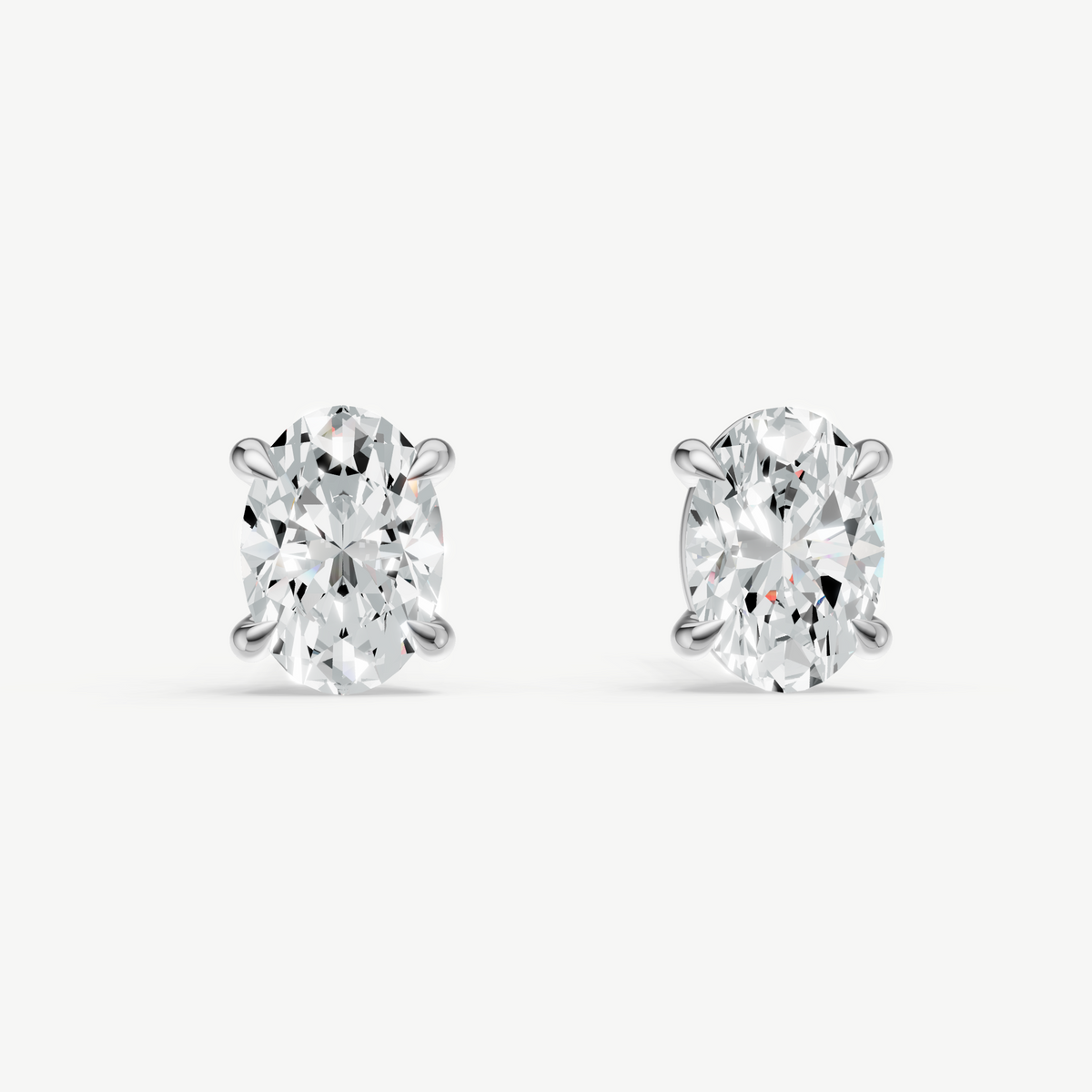 1.00ct TDW Oval Four Claw Studs