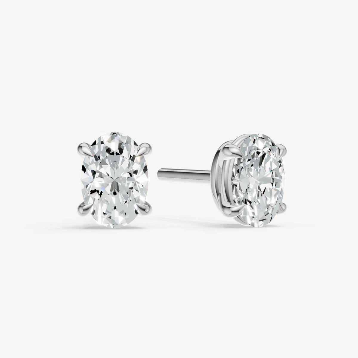 1.00ct TDW Oval Four Claw Studs