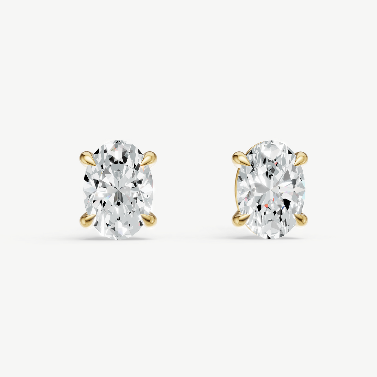 1.00ct TDW Oval Four Claw Studs