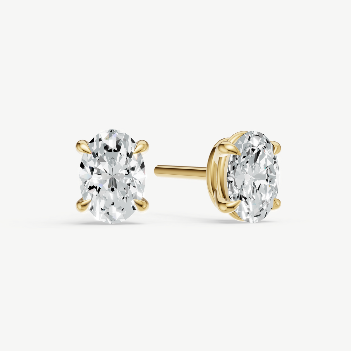 1.00ct TDW Oval Four Claw Studs