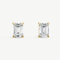 1.00ct Emerald cut Four Claw Studs