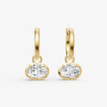 Georgian Oval Diamond Hoop Earrings