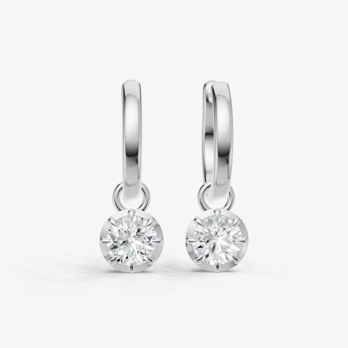 Georgian Old Euro Diamond Hoop Earrings