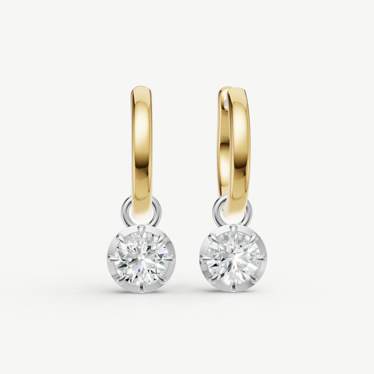 Georgian Old Euro Diamond Hoop Earrings