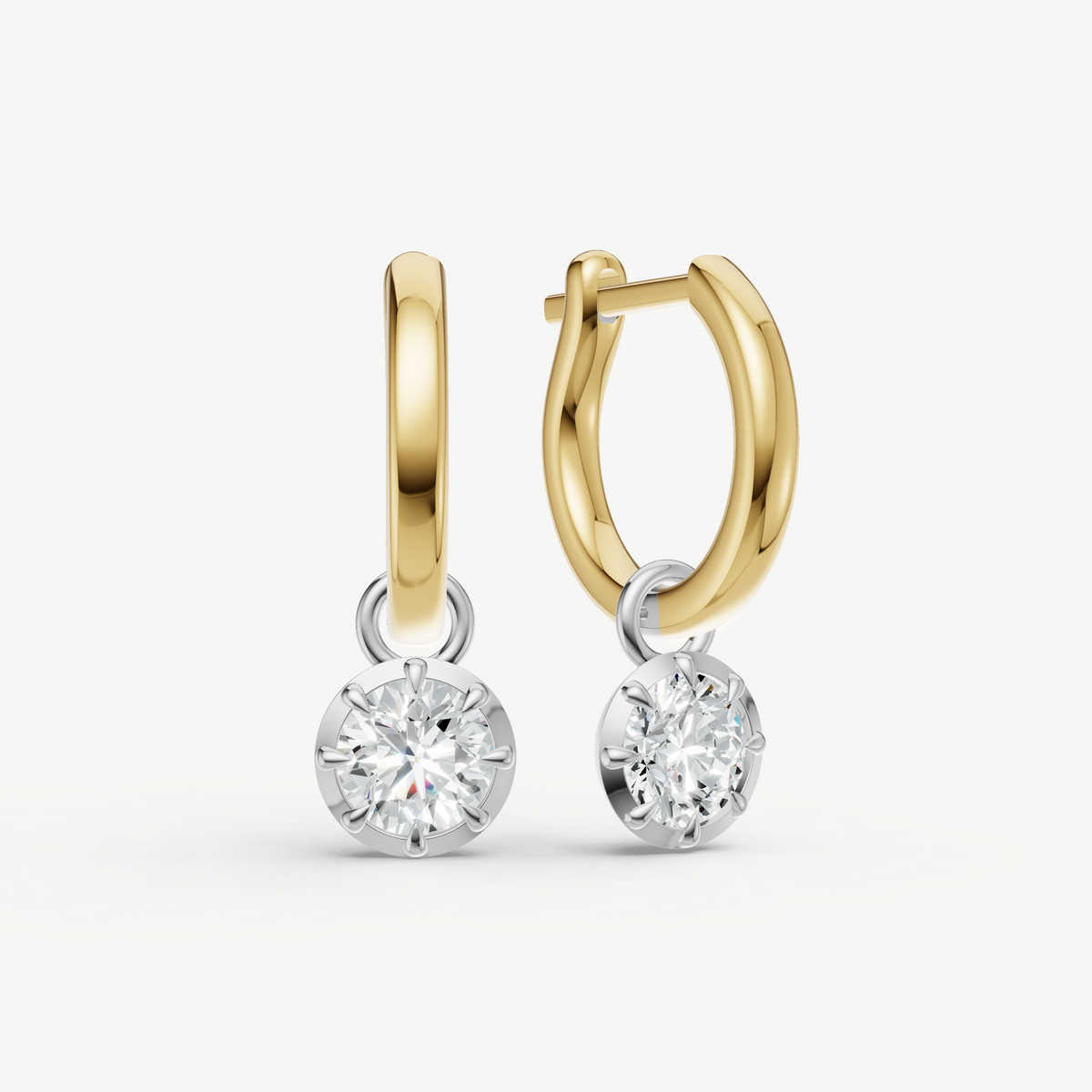 Georgian Old Euro Diamond Hoop Earrings