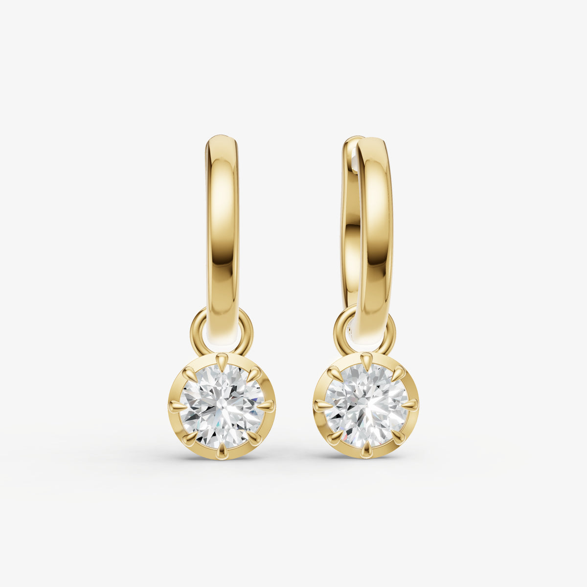 Georgian Old Euro Diamond Hoop Earrings