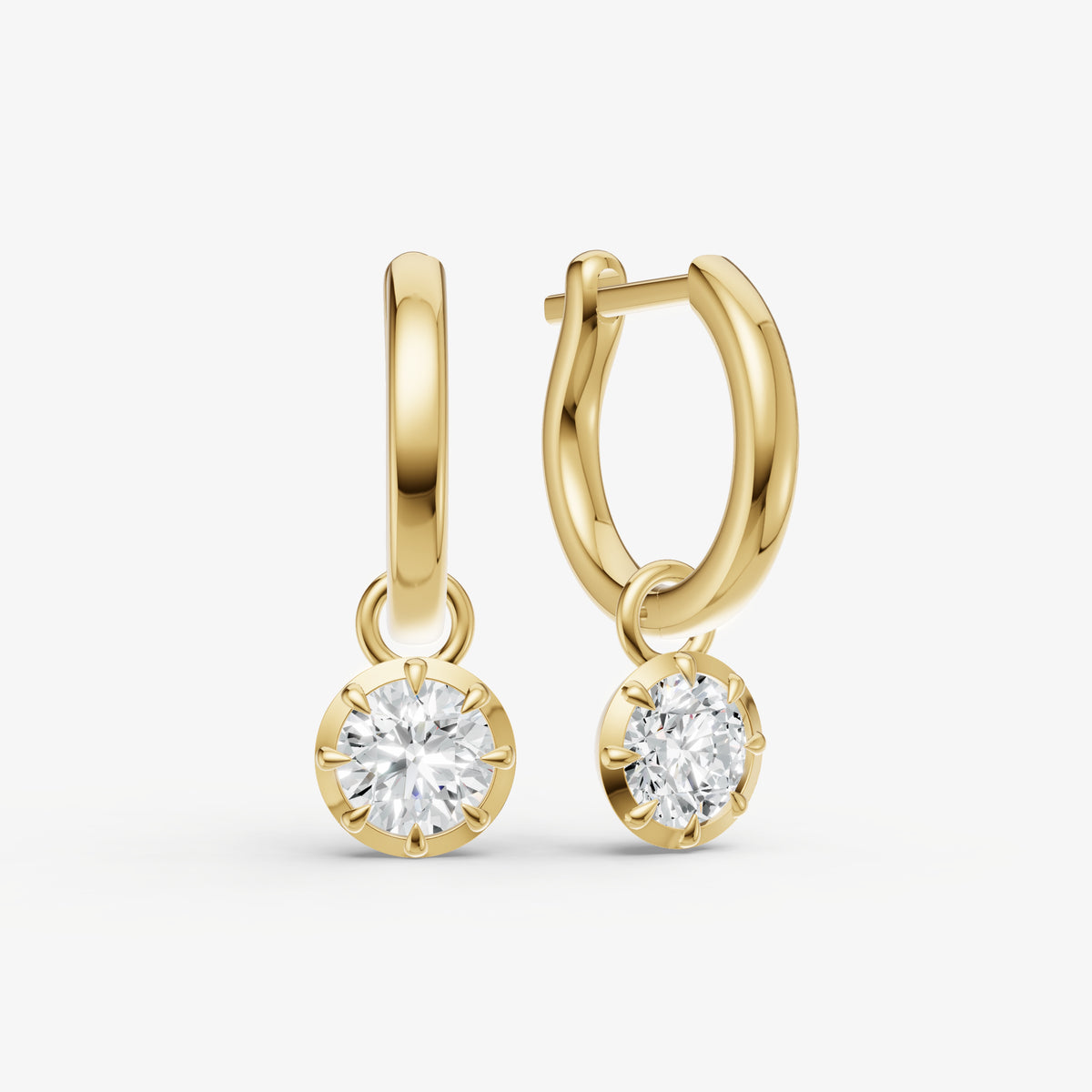 Georgian Old Euro Diamond Hoop Earrings