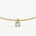 Asscher 0.50ct Bezel Set Diamond Pendant Necklace