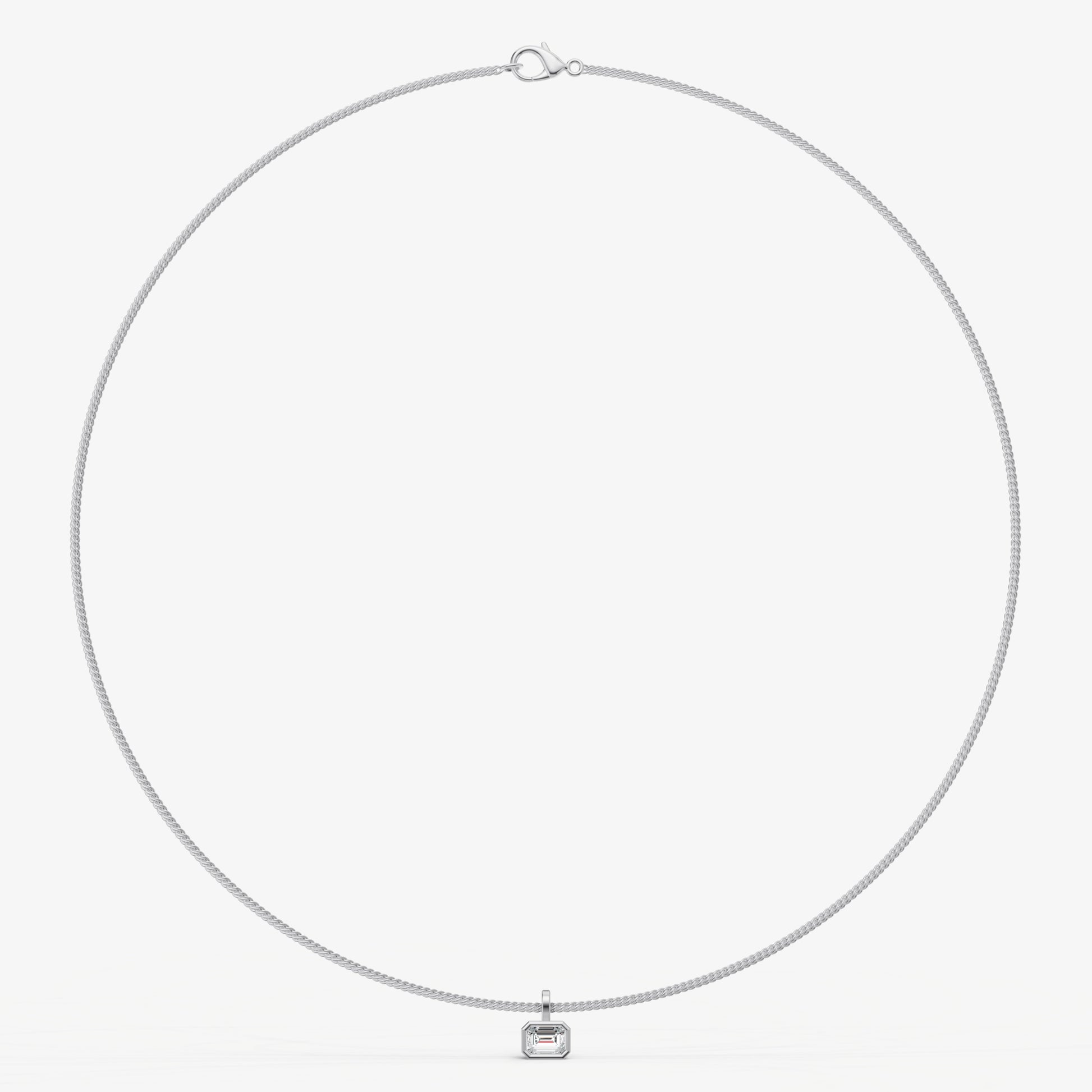 0.50ct Emerald Bezel Set Diamond Pendant