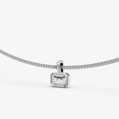 0.50ct Emerald Bezel Set Diamond Pendant