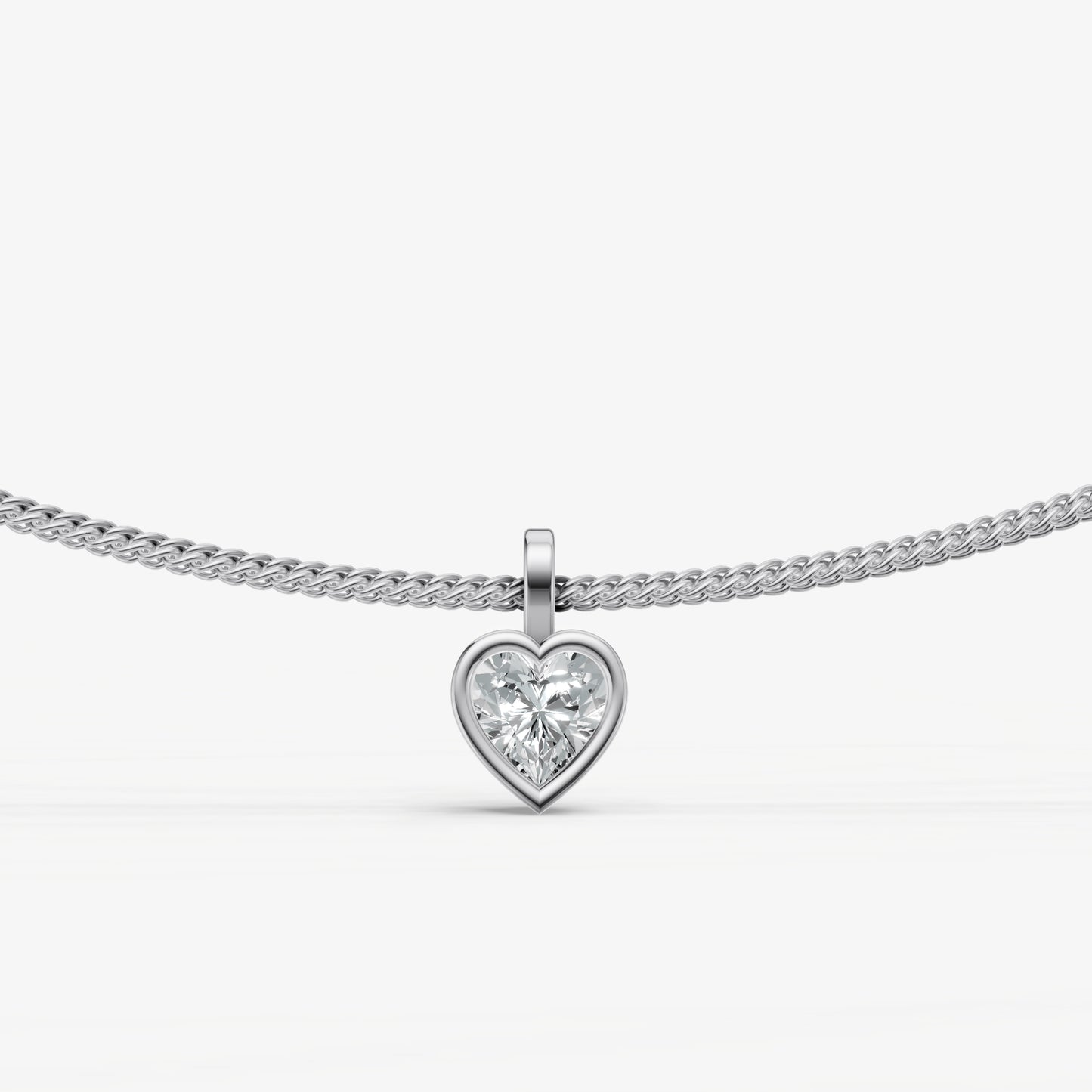 0.50ct Heart Bezel Set Diamond Pendant