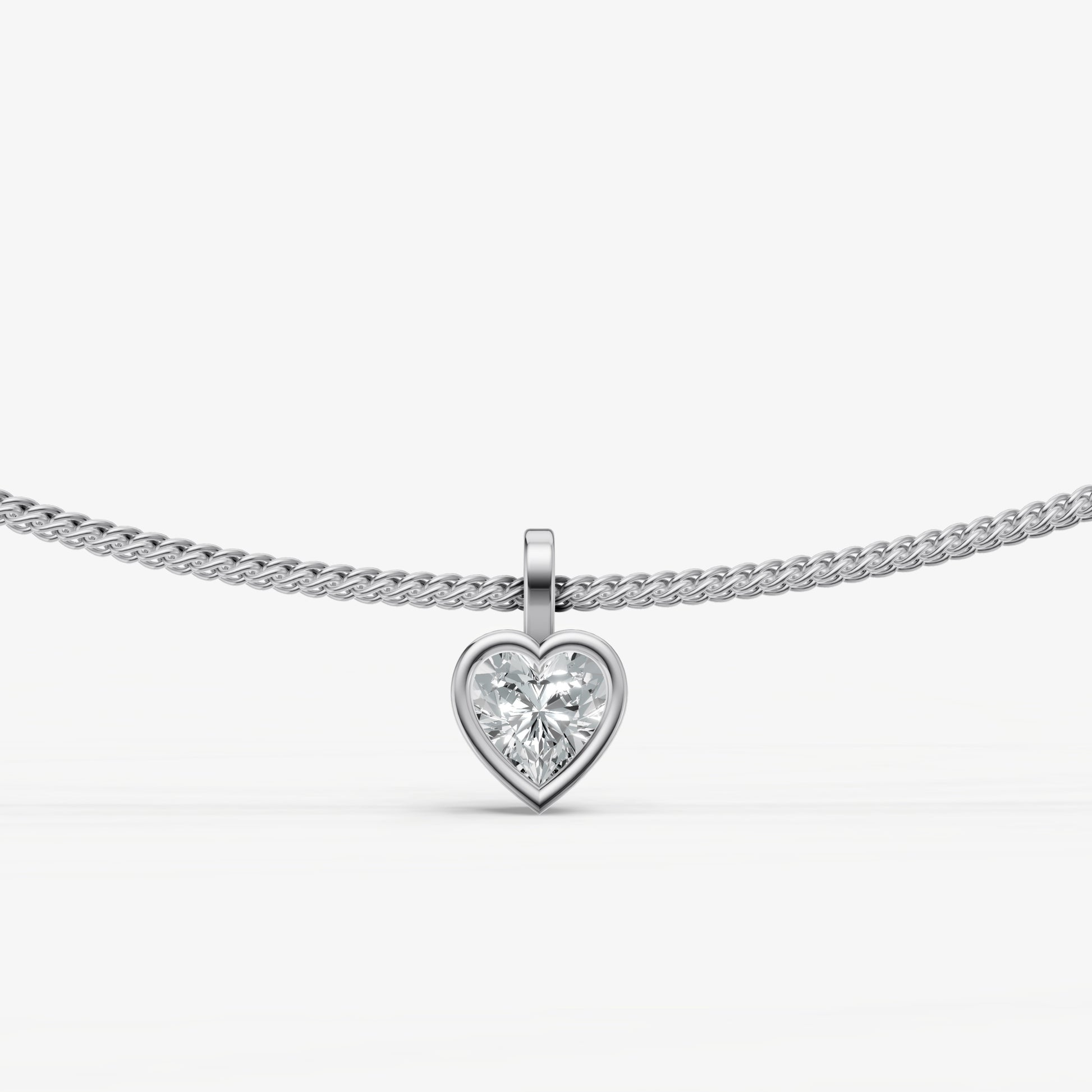 0.50ct Heart Bezel Set Diamond Pendant