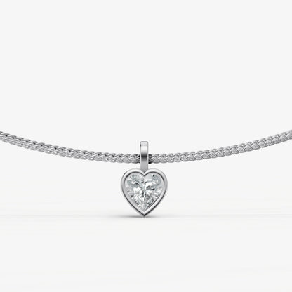 0.50ct Heart Bezel Set Diamond Pendant