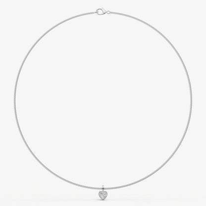 0.50ct Heart Bezel Set Diamond Pendant