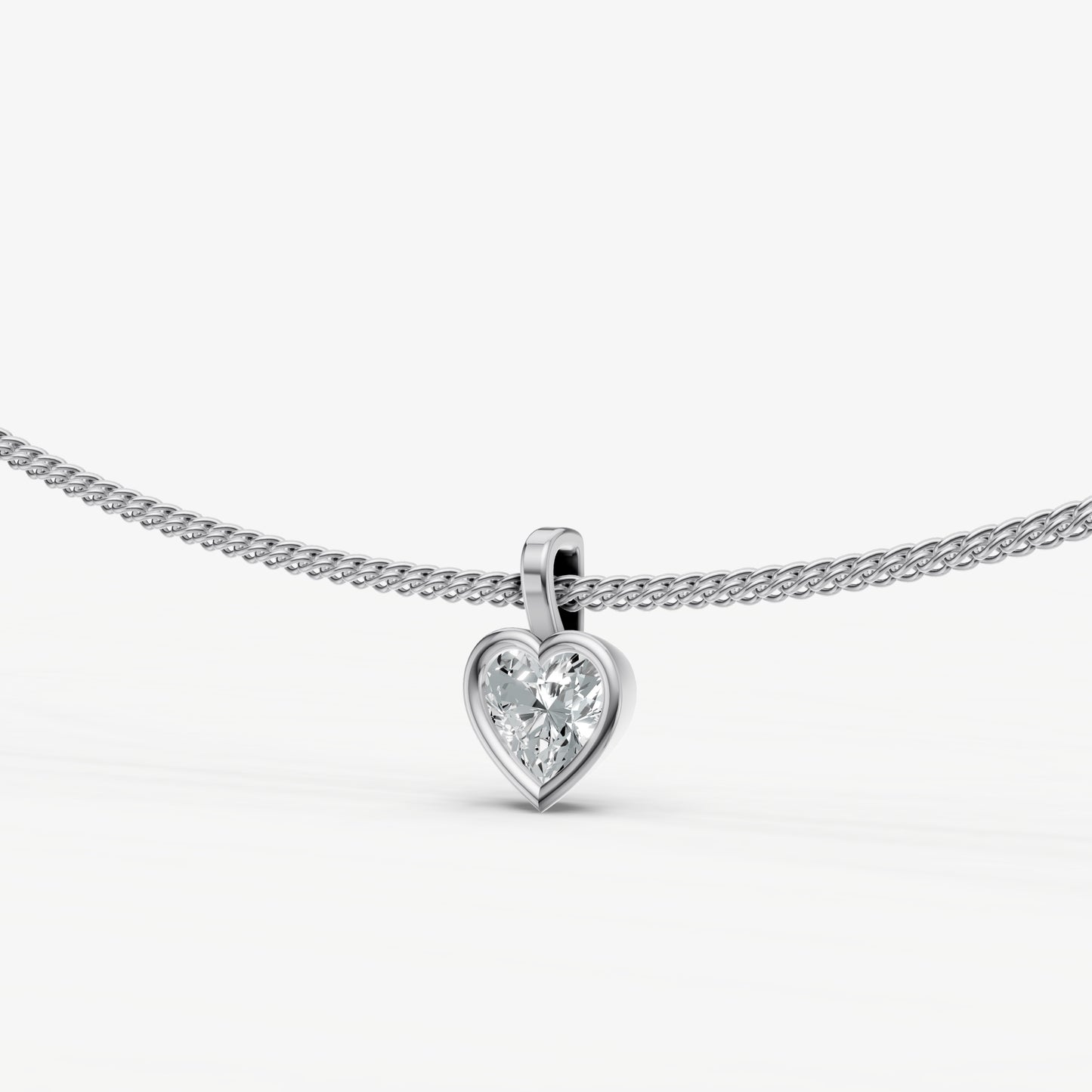 0.50ct Heart Bezel Set Diamond Pendant