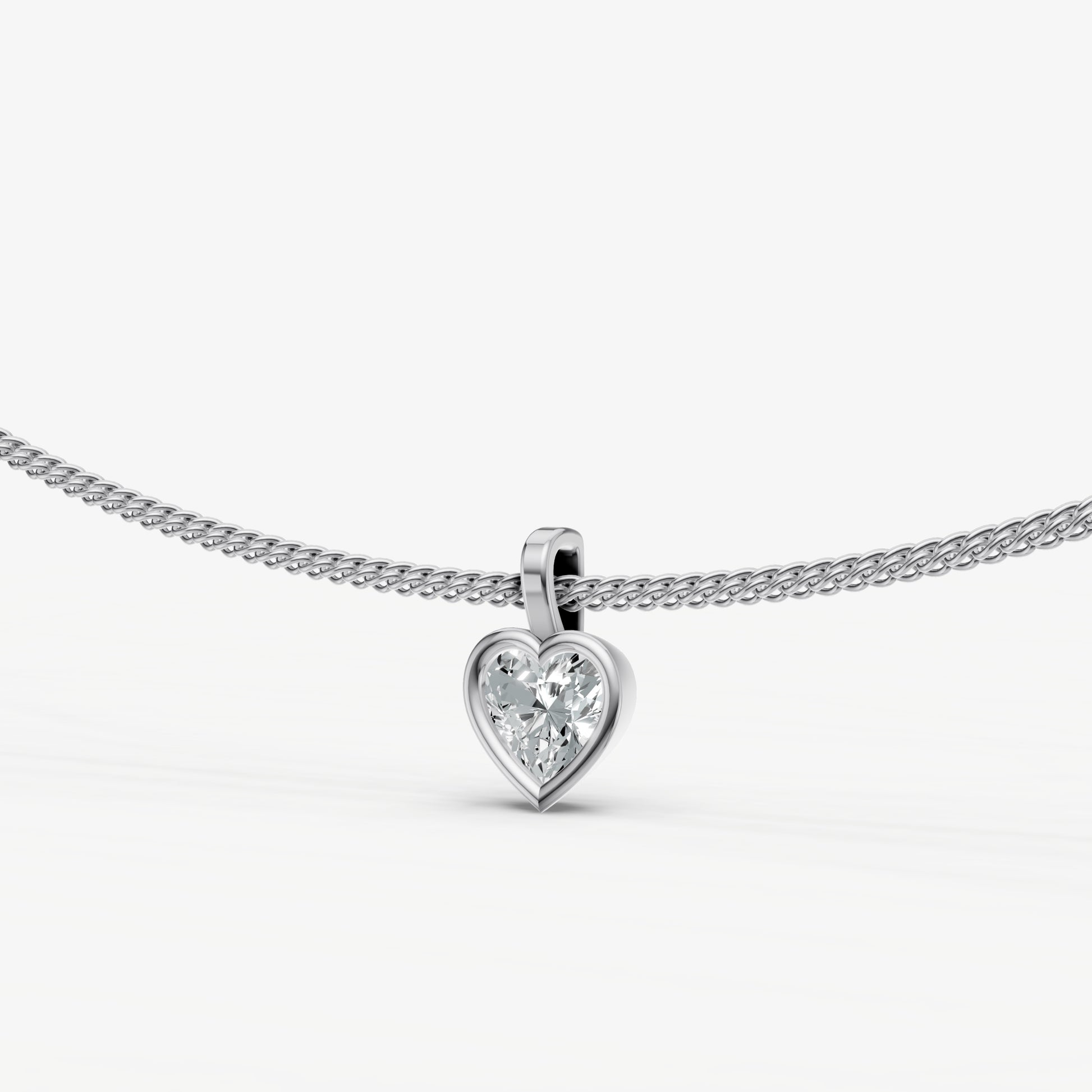 0.50ct Heart Bezel Set Diamond Pendant