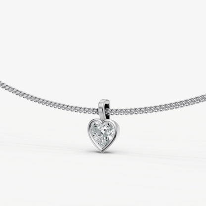 0.50ct Heart Bezel Set Diamond Pendant