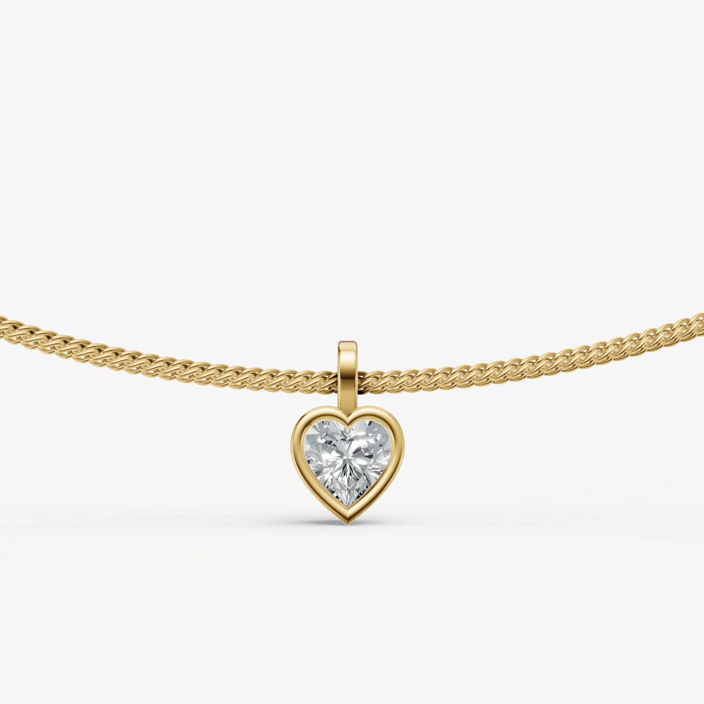 0.50ct Heart Bezel Set Diamond Pendant