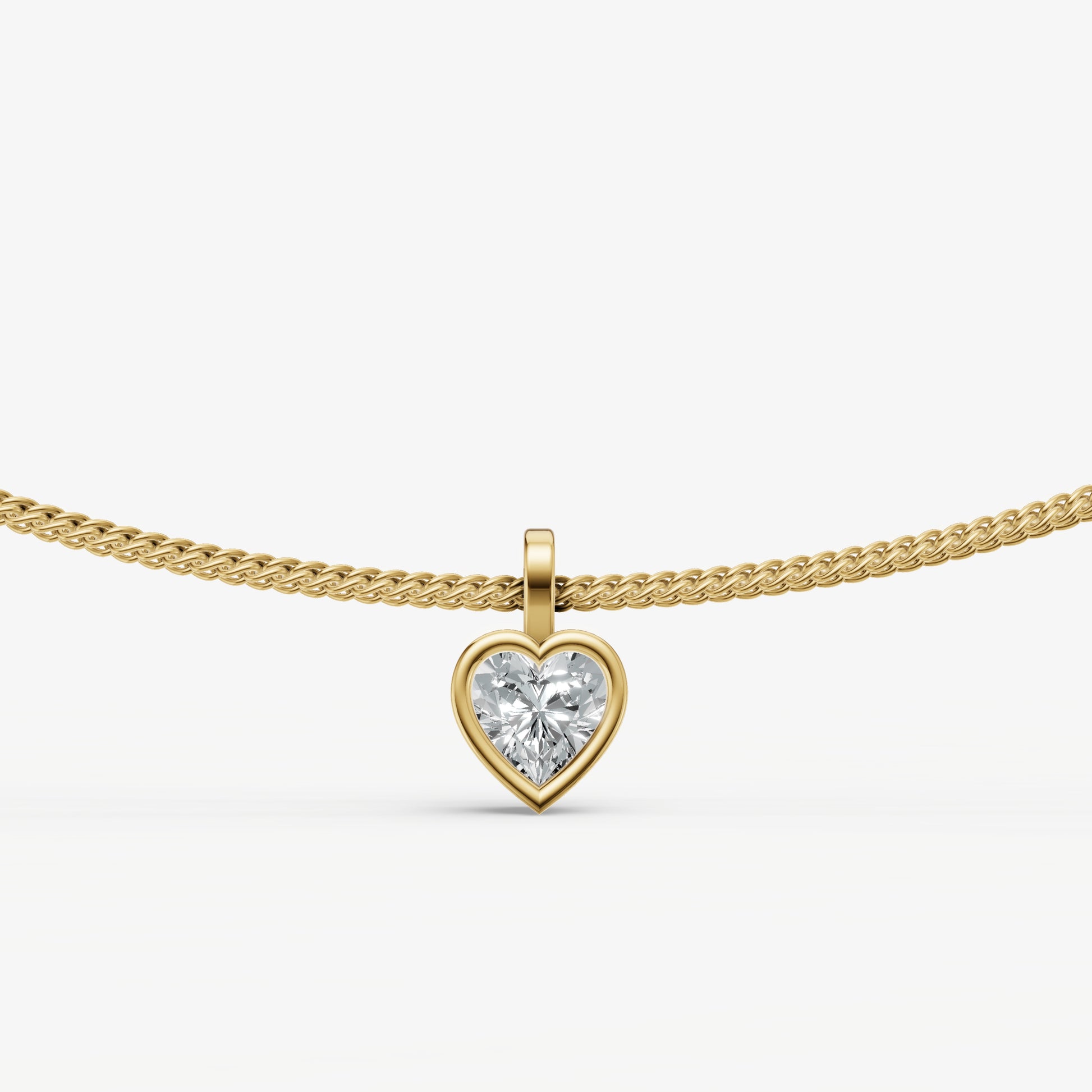 0.50ct Heart Bezel Set Diamond Pendant