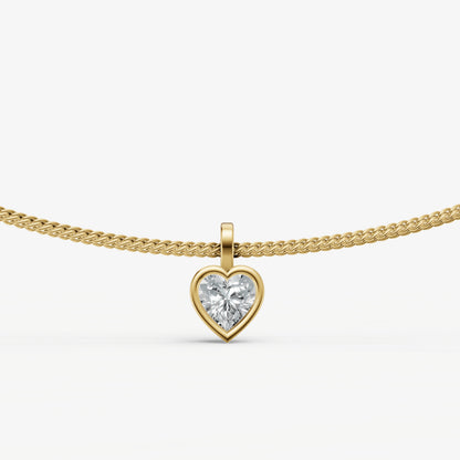 0.50ct Heart Bezel Set Diamond Pendant