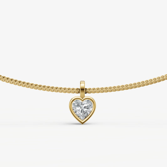 0.50ct Heart Bezel Set Diamond Pendant