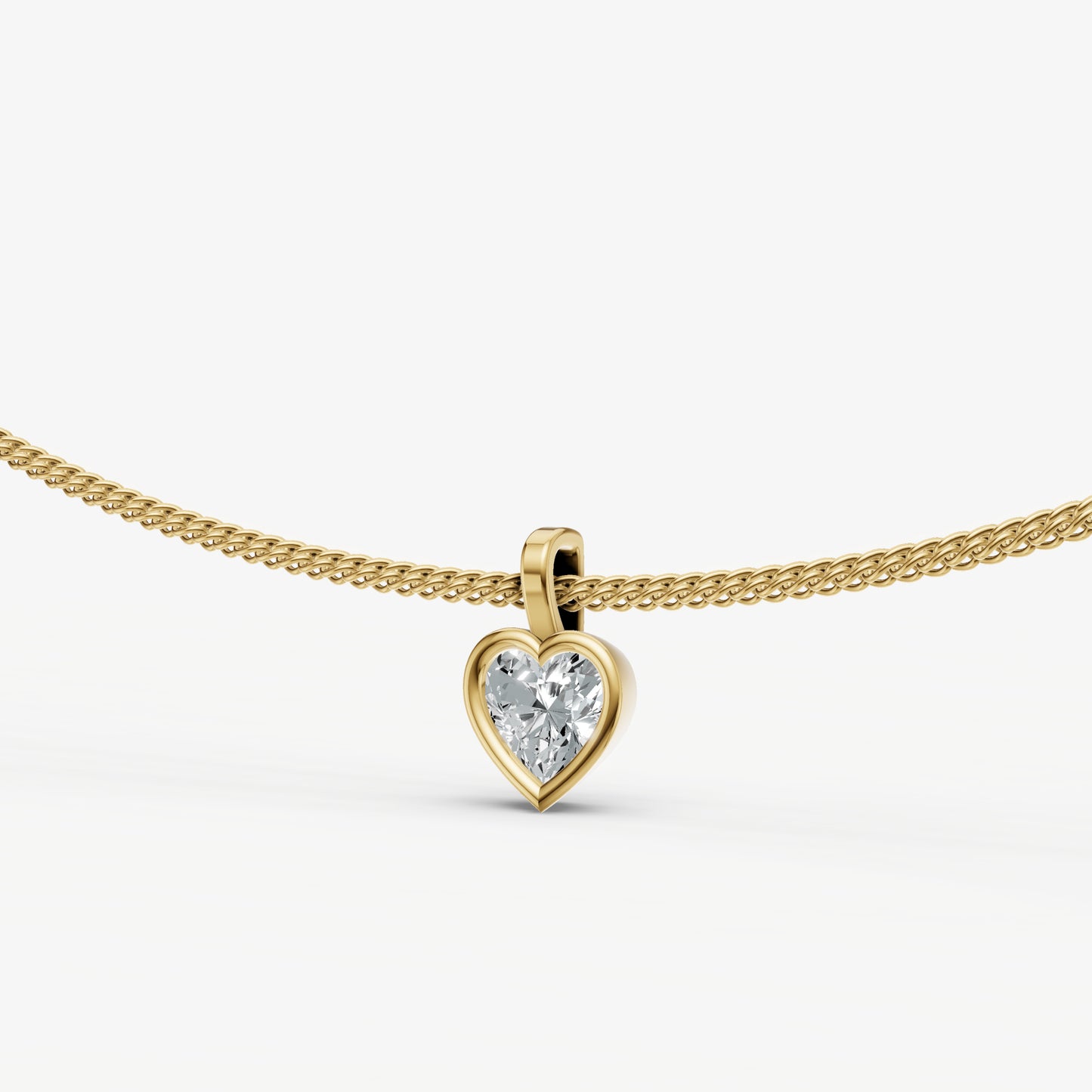 0.50ct Heart Bezel Set Diamond Pendant