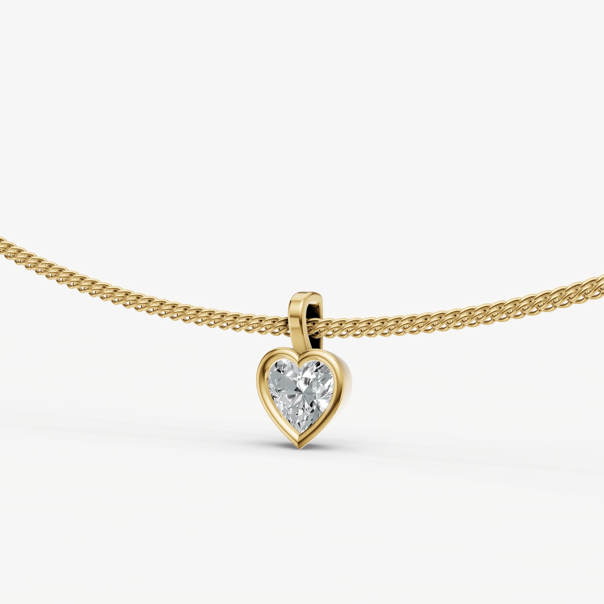 0.50ct Heart Bezel Set Diamond Pendant