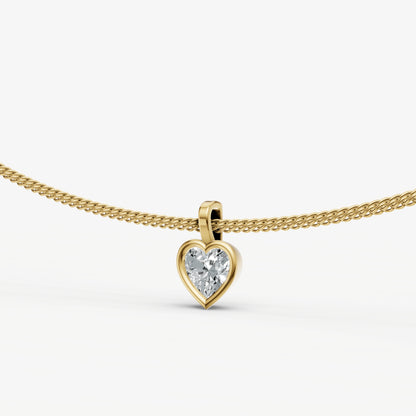 0.50ct Heart Bezel Set Diamond Pendant