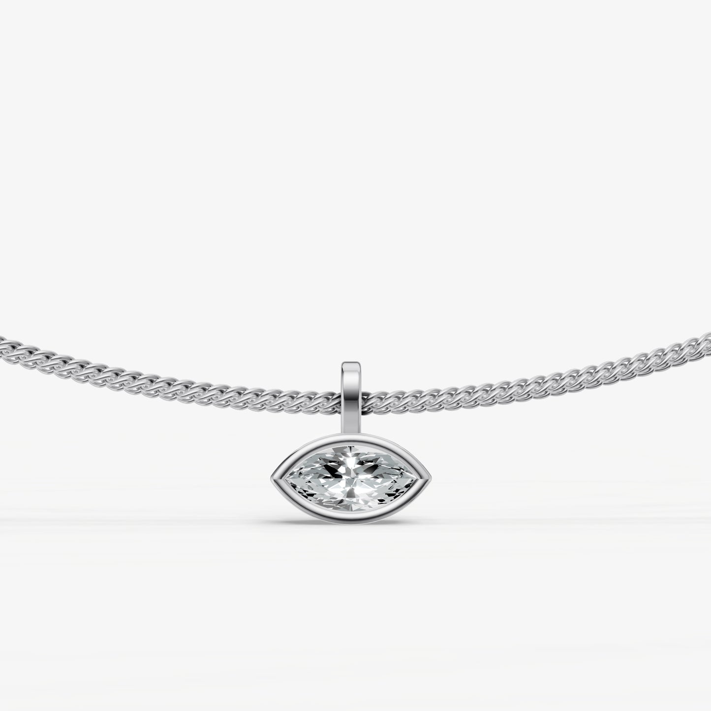 0.50ct Marquise Bezel Set Diamond Pendant