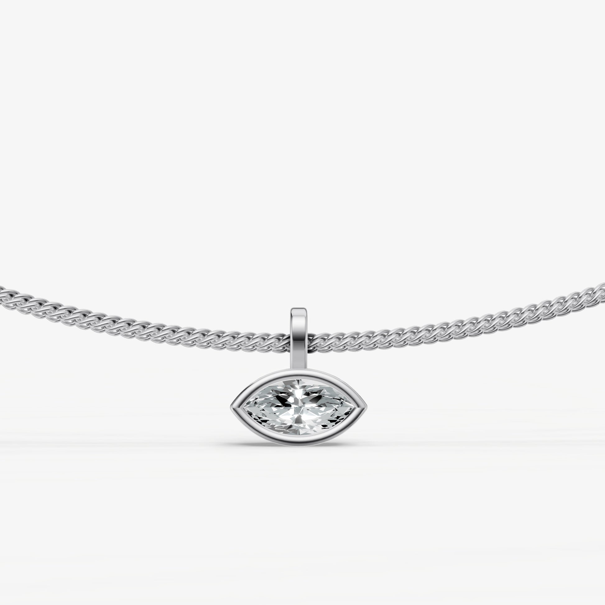 0.50ct Marquise Bezel Set Diamond Pendant