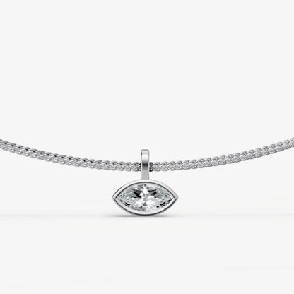 0.50ct Marquise Bezel Set Diamond Pendant