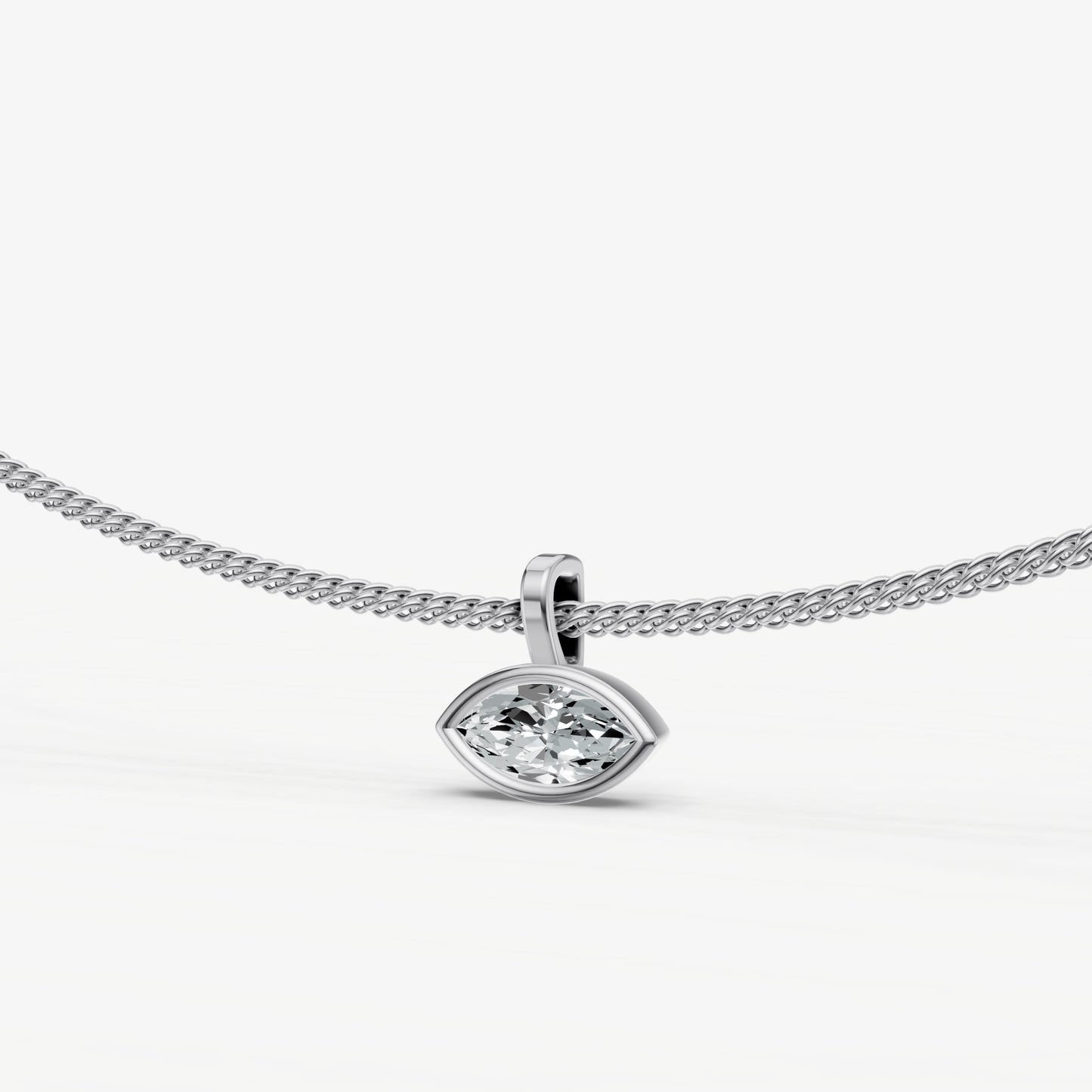 0.50ct Marquise Bezel Set Diamond Pendant