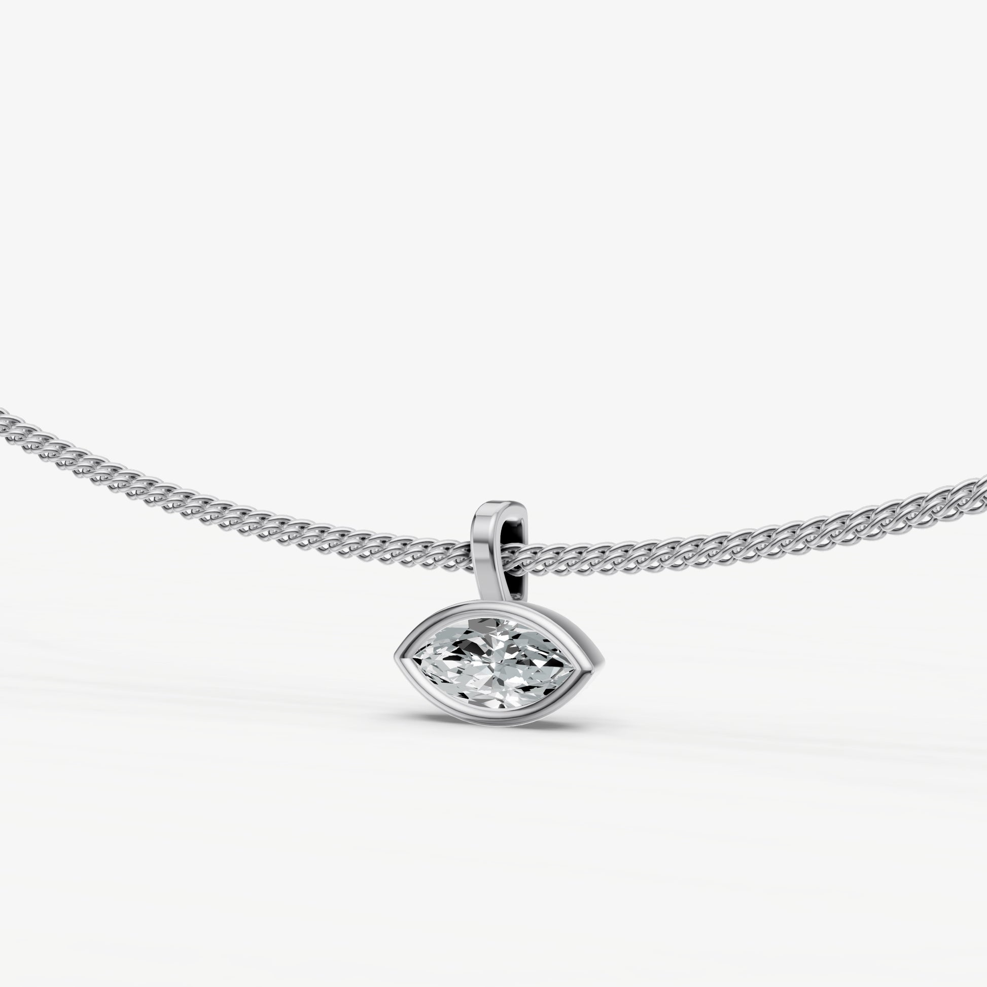 0.50ct Marquise Bezel Set Diamond Pendant