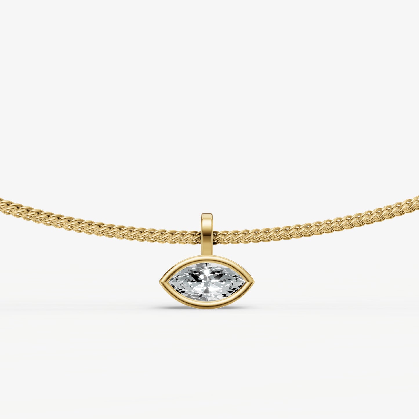 0.50ct Marquise Bezel Set Diamond Pendant