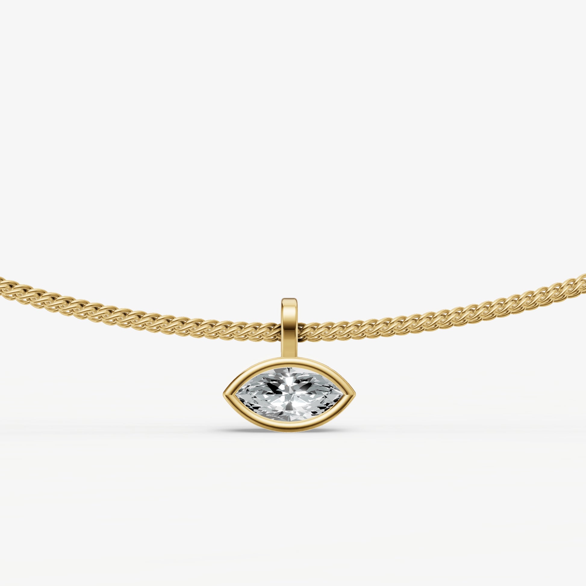 0.50ct Marquise Bezel Set Diamond Pendant
