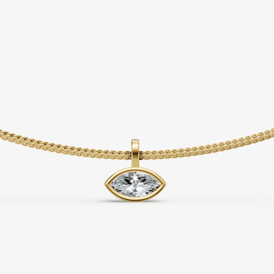 0.50ct Marquise Bezel Set Diamond Pendant