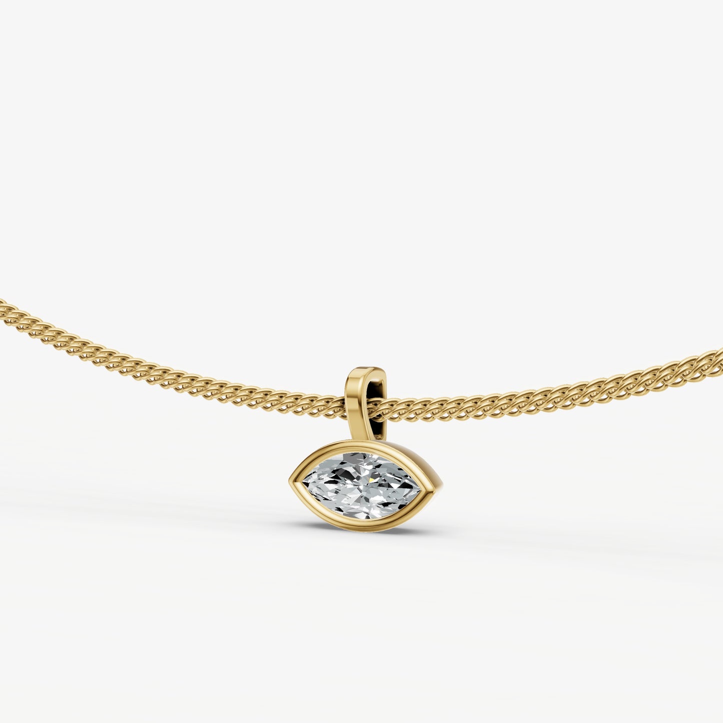 0.50ct Marquise Bezel Set Diamond Pendant