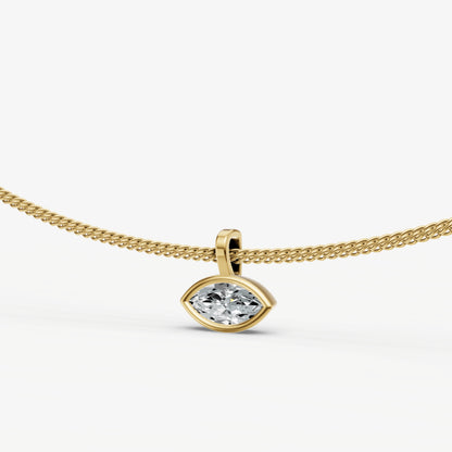 0.50ct Marquise Bezel Set Diamond Pendant