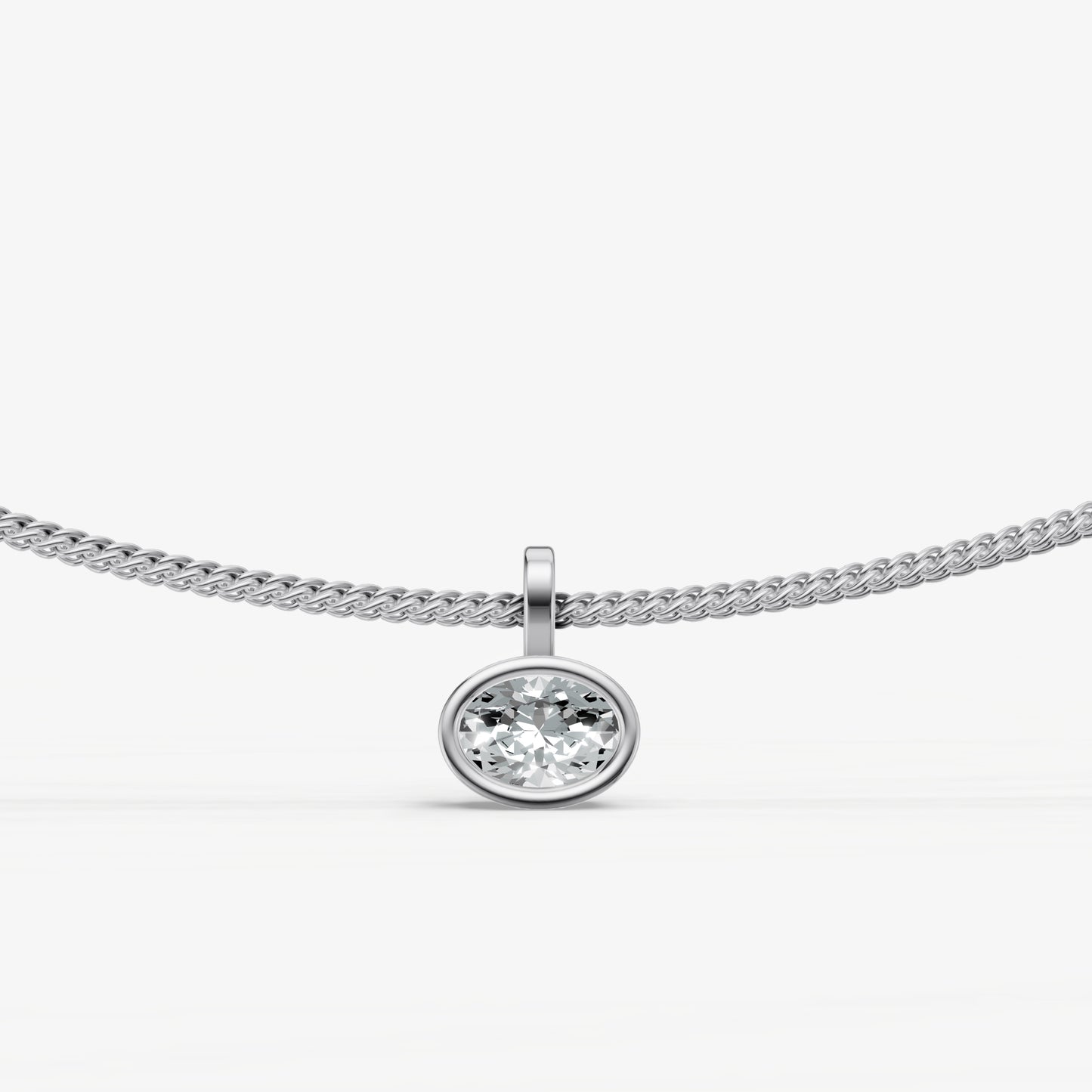 0.50ct Oval Bezel Set Diamond Pendant