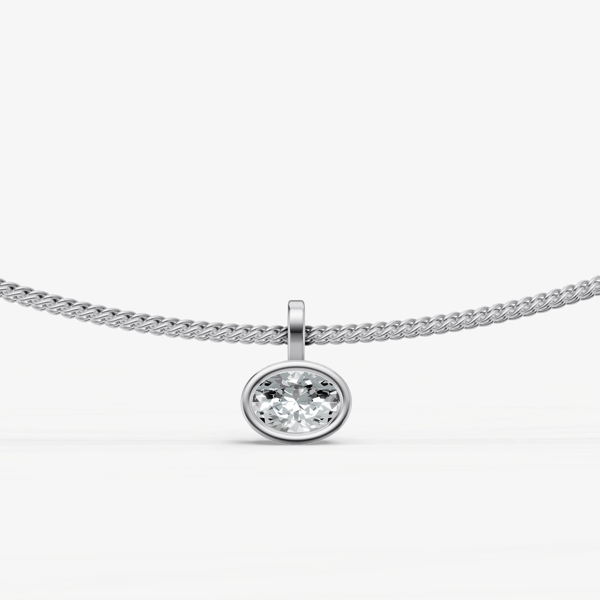 0.50ct Oval Bezel Set Diamond Pendant