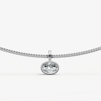 0.50ct Oval Bezel Set Diamond Pendant