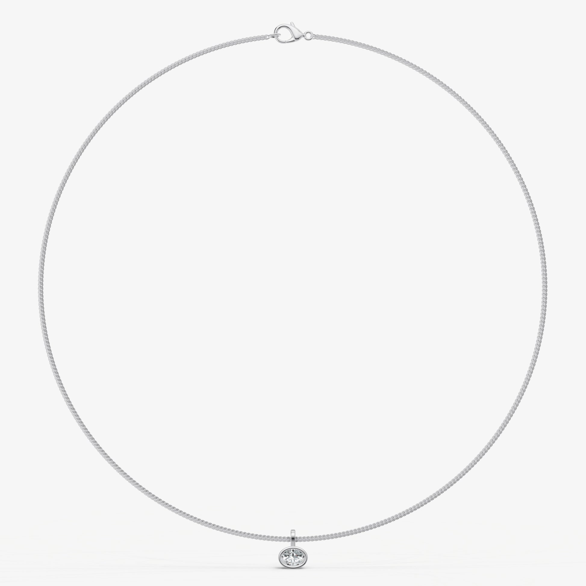 0.50ct Oval Bezel Set Diamond Pendant