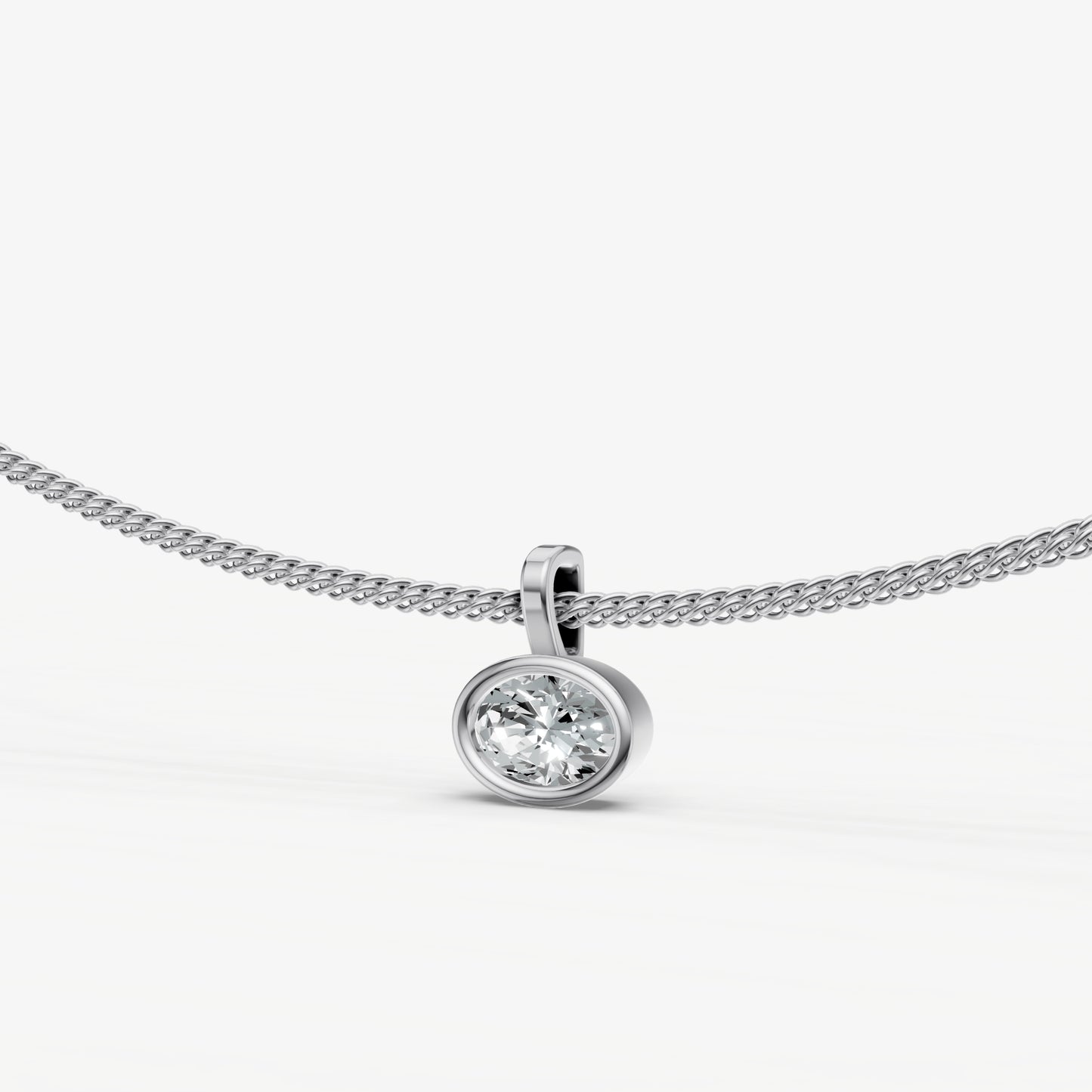0.50ct Oval Bezel Set Diamond Pendant
