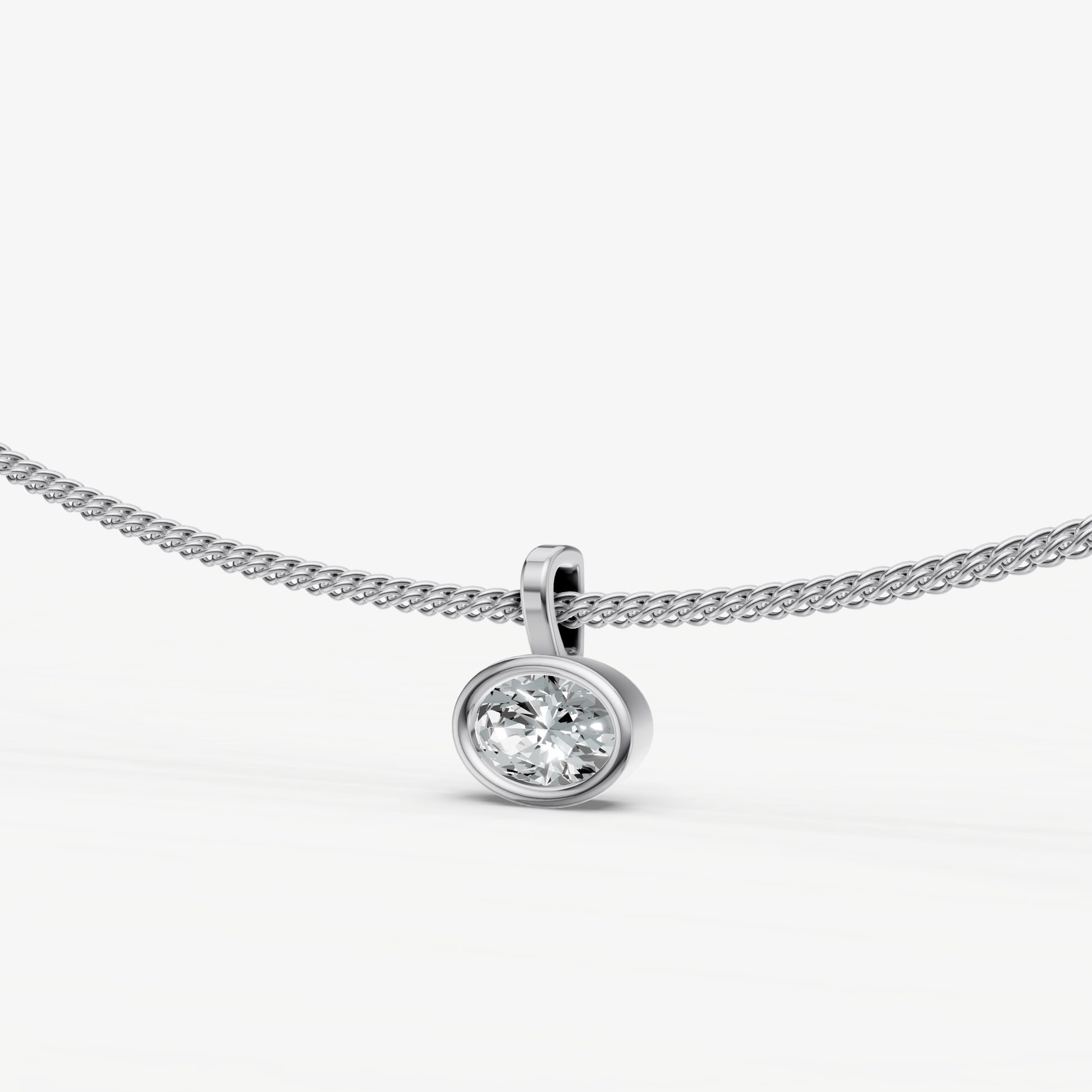 0.50ct Oval Bezel Set Diamond Pendant