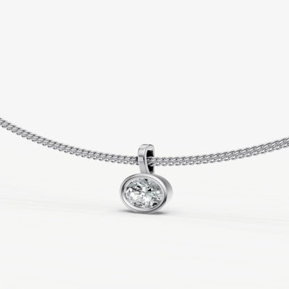 0.50ct Oval Bezel Set Diamond Pendant
