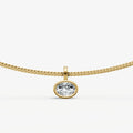 Oval 0.50ct Bezel Set Diamond Pendant Necklace