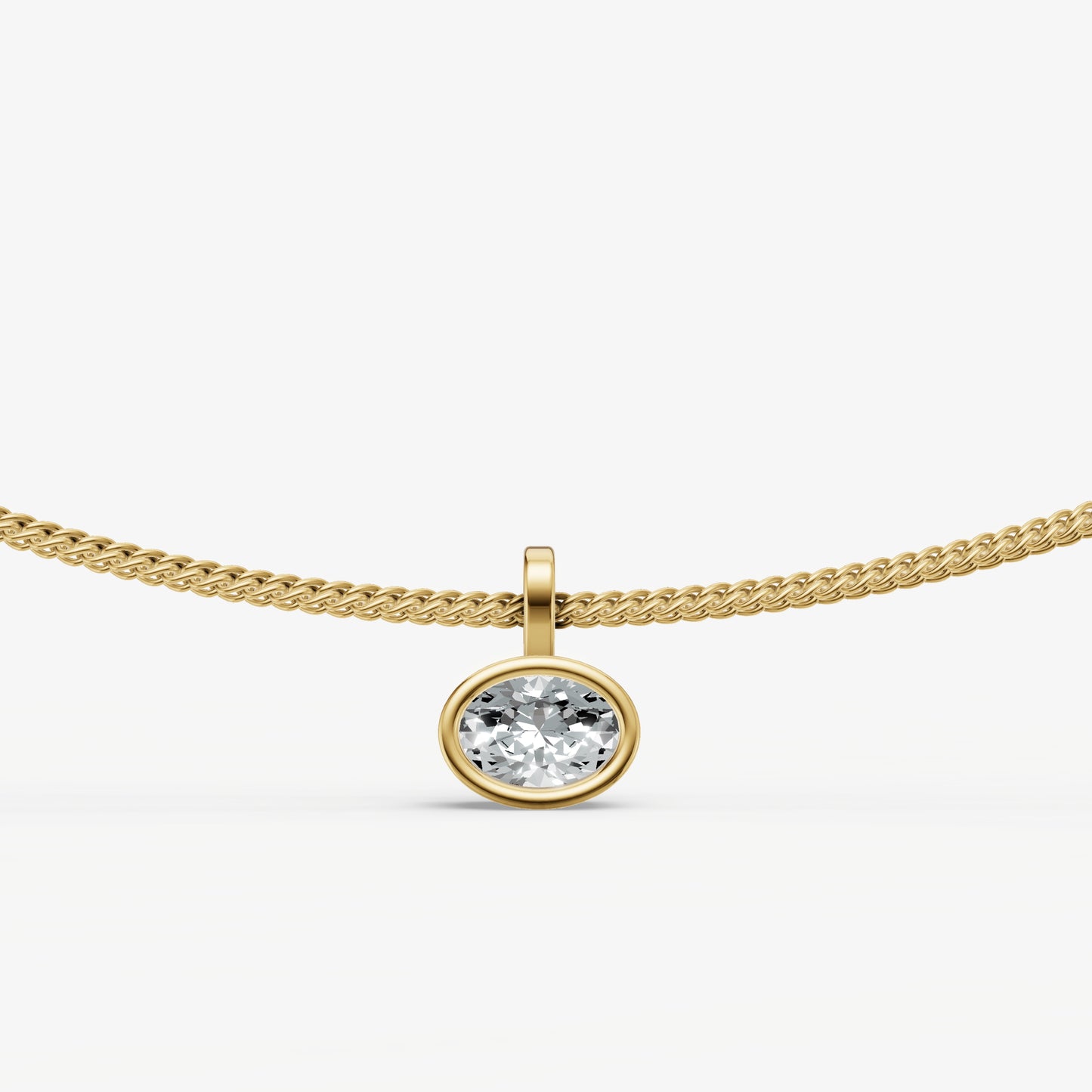 0.50ct Oval Bezel Set Diamond Pendant
