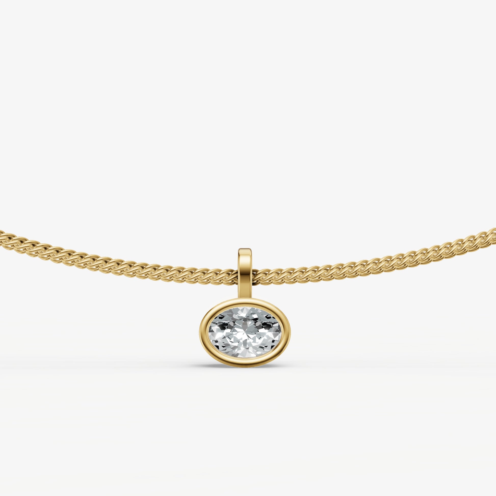 0.50ct Oval Bezel Set Diamond Pendant