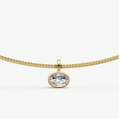 0.50ct Oval Bezel Set Diamond Pendant