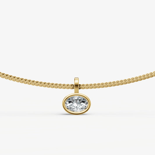 0.50ct Oval Bezel Set Diamond Pendant